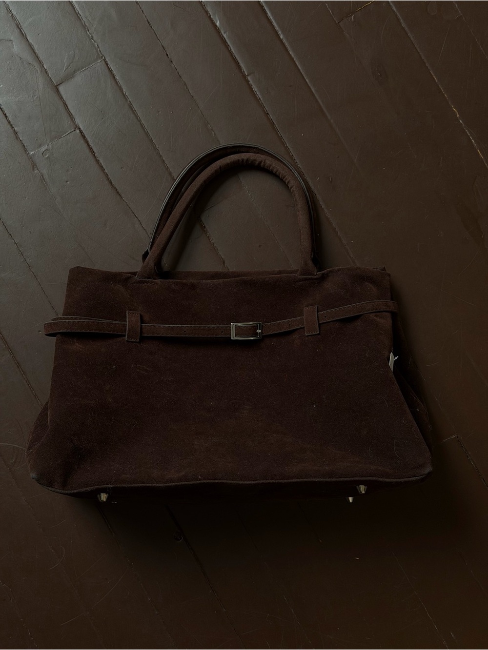 Amazon Dark Brown Suede Handbag